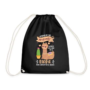 Lama Lamas Tier Weich - Turnbeutel - Schwarz - Vorne