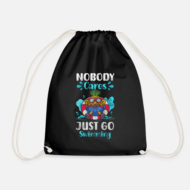 Pool Swimming Pool Hobby Swimming - Drawstring Bag - black