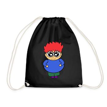 Red Hair Redhead - Funny Drawing - Drawstring Bag - black - Front