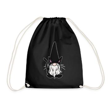 Cats Gnomes Gnomes - Drawstring Bag - black - Front