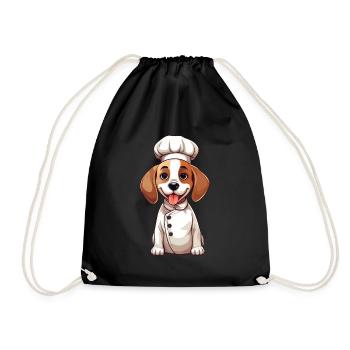 Conception de bande dessinée mignonne Beagle Chef - Sac de sport léger - noir - Devant