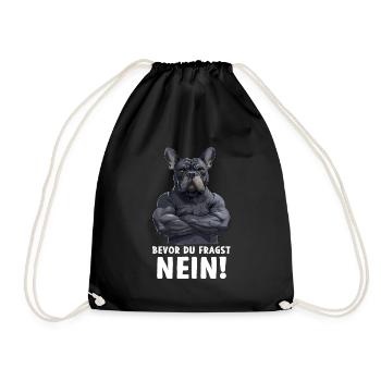French Bulldog Dog Frenchie Before You Ask - Drawstring Bag - black - Front