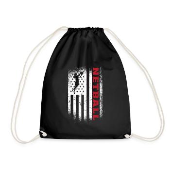 Love Netball Netball Player Gift - Drawstring Bag - black - Front
