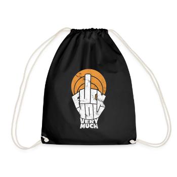 Fuck You Very Much - Finger Signal Raised - Drawstring Bag - black - Front