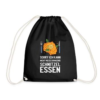 Sorry kann nicht muss Schnitzel essen - Turnbeutel - Schwarz - Vorne