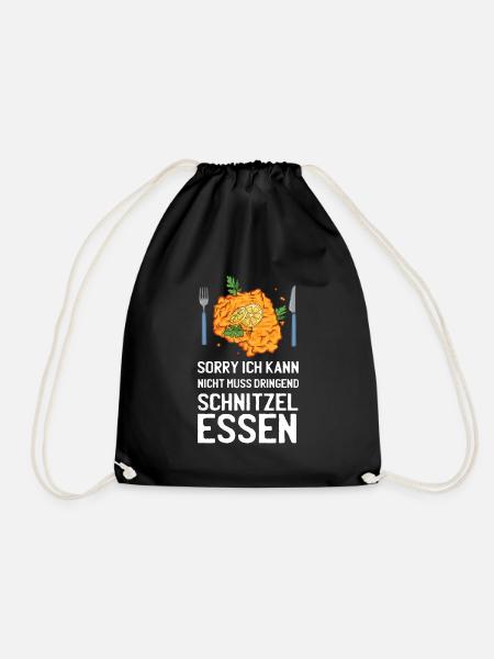 Sorry kann nicht muss Schnitzel essen - Turnbeutel - Schwarz