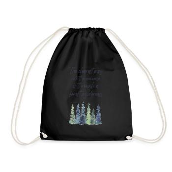 Forest Quote The clearest way into the Universe - Drawstring Bag - black - Front