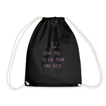 Love Kids Print - To the moon and back - Turnbeutel - Schwarz - Vorne