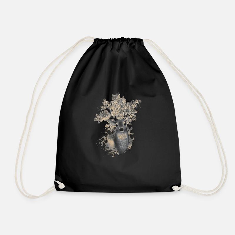 forest king - Drawstring Bag - black