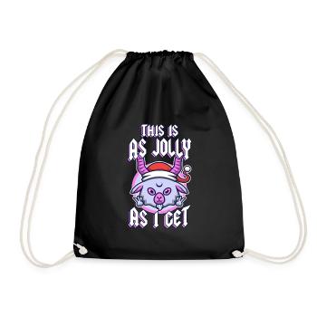 This Is As Jolly As I Get - Drawstring Bag - black - Front