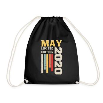 May 2020 - Birthday gift born in May 2020 May - Drawstring Bag - black - Front