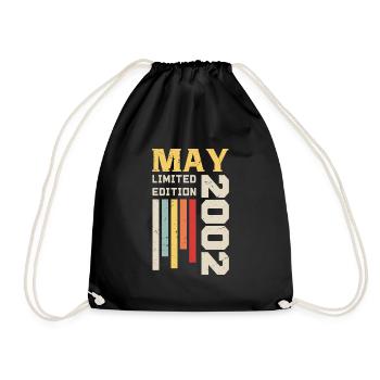 Mai 2002 - Cadeau anniversaire né en Mai 2002 Mai - Sac de sport léger - noir - Devant