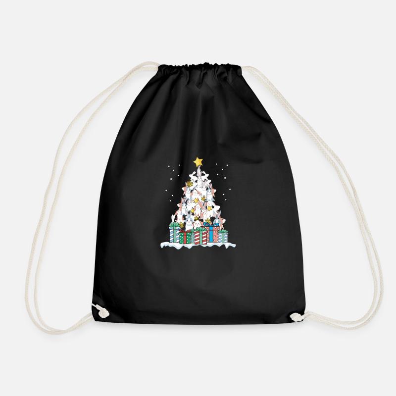 Bunny Rabbit Christmas Carnic Gift - Drawstring Bag - black