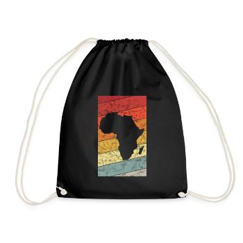Africa Safari Africa Gift Retro South Africa Afro - Drawstring Bag - black - Front