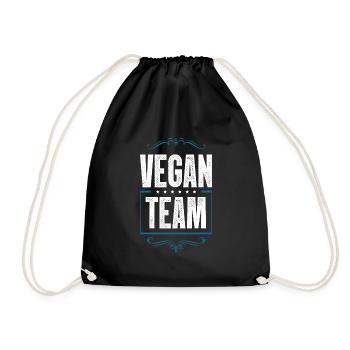 Vegan Team - Turnbeutel - Schwarz - Vorne