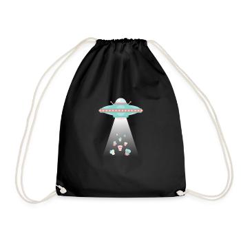 UFO's are Stealing our Cakes. - Drawstring Bag - black - Front