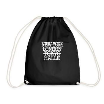 Halle Liebe - Geschenkidee für Haller Fan - Turnbeutel - Schwarz - Vorne