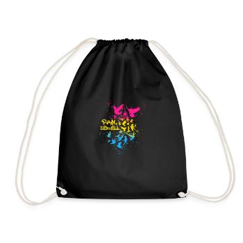 pansexuell,tauben,vögel,LGBT,bunt,graffiti - Turnbeutel - Schwarz - Vorne