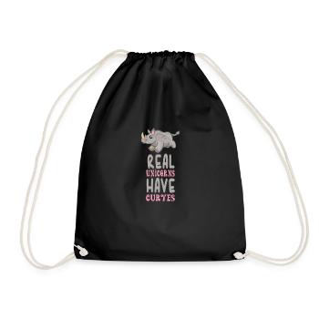 Real Unicorns have Curves - Turnbeutel - Schwarz - Vorne