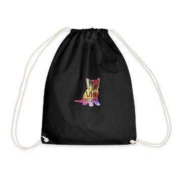 I am a girl who loves cats - Drawstring Bag - black - Front