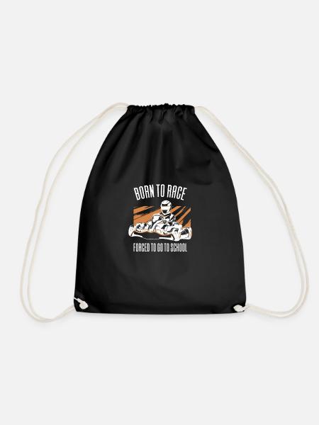 Go Kart Race - Drawstring Bag - black