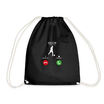 Call Mobile Anruf Frauenfussball soccer woman foot - Turnbeutel - Schwarz - Vorne