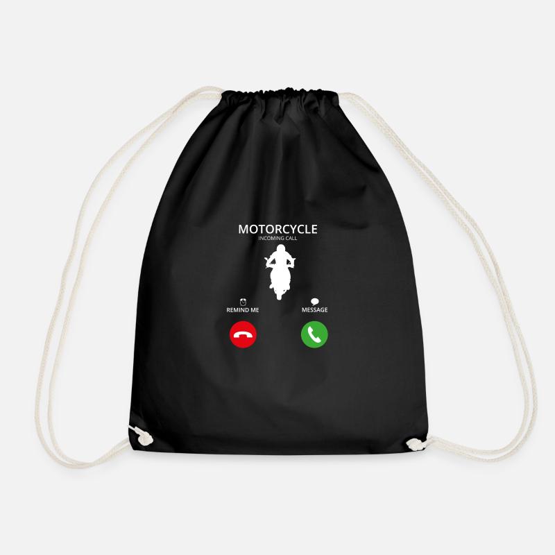 Call Mobile Call biker sport motorcycle - Drawstring Bag - black