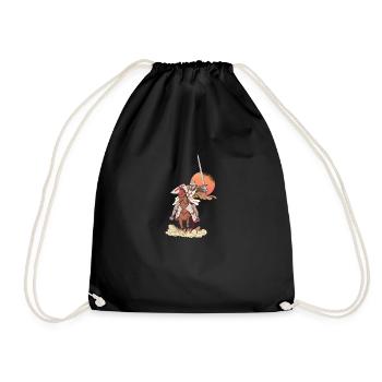 Knight medieval armor Templar sword - Drawstring Bag - black - Front