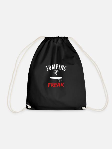 Trampolin springen Sport Springer Turnen Geschenk - Turnbeutel - Schwarz