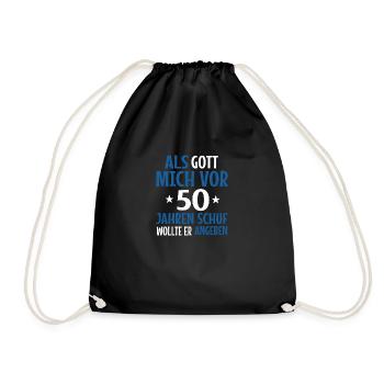 50th birthday - Drawstring Bag - black - Front