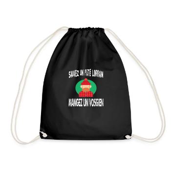 sauvez un pâté lorrain mangez un vosgien - Sac de sport léger - noir - Devant
