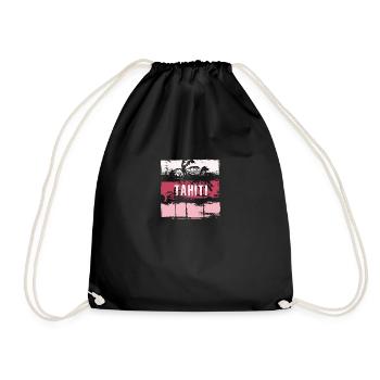 Tahiti French Polynesia Vacation Souvenir - Drawstring Bag - black - Front