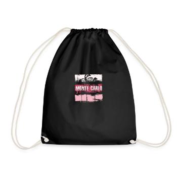 Monte Carlo Vacation Souvenir Abstract Artistic - Drawstring Bag - black - Front