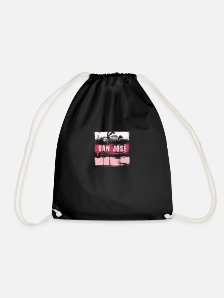San Jose California Vacation Souvenir Abstract - Drawstring Bag - black