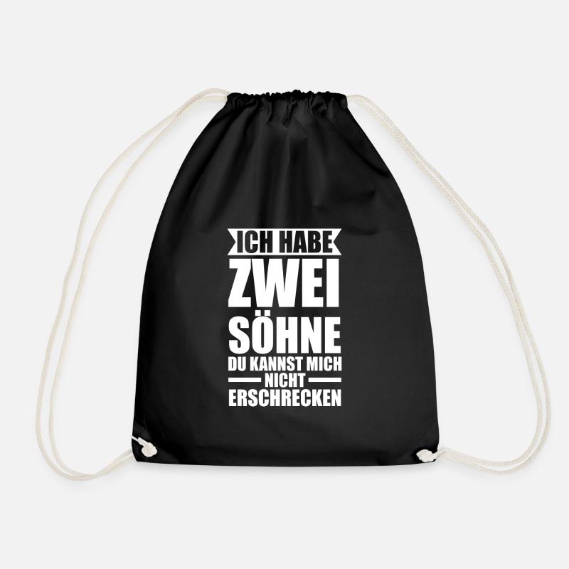2 Söhne Familie Mama von 2 Söhnen Geschenk - Turnbeutel - Schwarz
