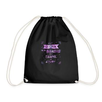 Eat Glitter radiate Unicorn queen - Drawstring Bag - black - Front