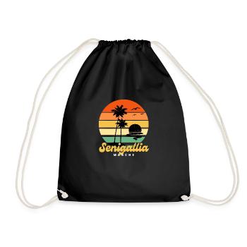 Italy Senigallia Marche Beach Vacation - Drawstring Bag - black - Front