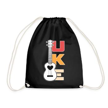 Ukulele - Turnbeutel - Schwarz - Vorne