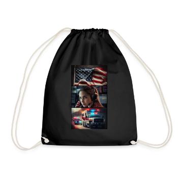 Emergency, Patriotic - Drawstring Bag - black - Front