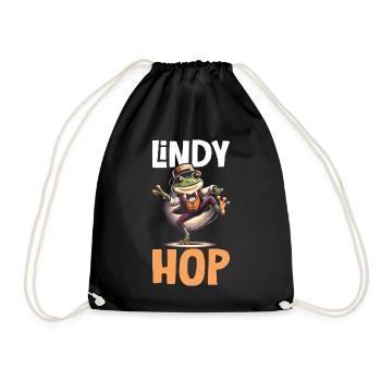 Lindy Hop Dancer Swinging Dancing Swing Dance - Drawstring Bag - black - Front