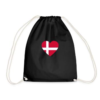 Love Liebe geschenk denmark daenemark - Turnbeutel - Schwarz - Vorne