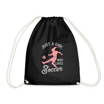 Just A Girl Who Loves Soccer - Turnbeutel - Schwarz - Vorne