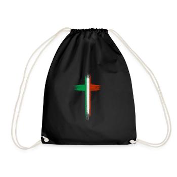 Drapeau de l’Italie Drapeau italien Vintage Look vieilli - Sac de sport léger - noir - Devant