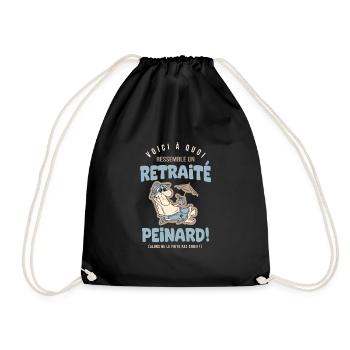 Retraite Humour retraité Cadeau drole retraite - Sac de sport léger - noir - Devant