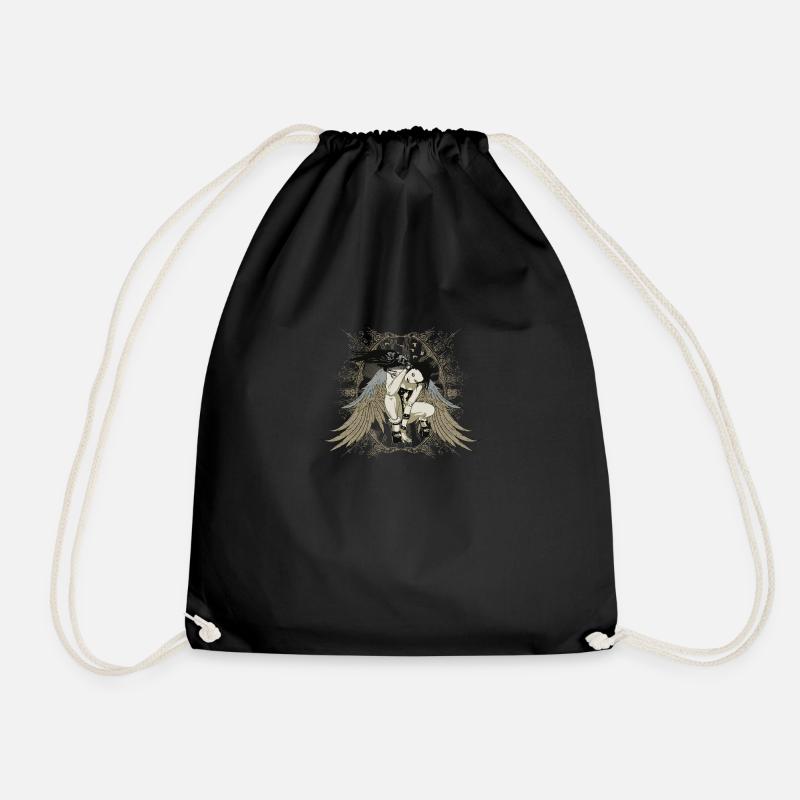 Angel - Drawstring Bag - black