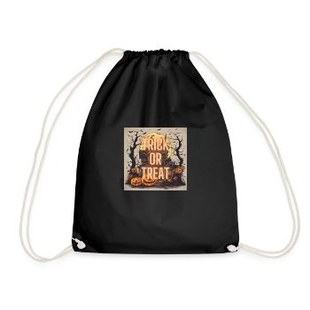 🎃 "Trick or Treat" Halloween Design 🍬 - Drawstring Bag - black - Front