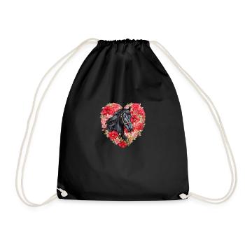 Cheval frison - Sac de sport léger - noir - Devant