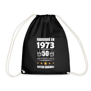 Vintage 1973 50Ans Anniversaire Cadeau Homme Femme - Sac de sport léger - noir - Devant