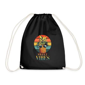 Ananas-Sonnenbrille Obst Retro-Stil für - Turnbeutel - Schwarz - Vorne