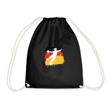 Handball, Deutschland,Flagge, Handballer,Graffiti - Turnbeutel - Schwarz - Vorne